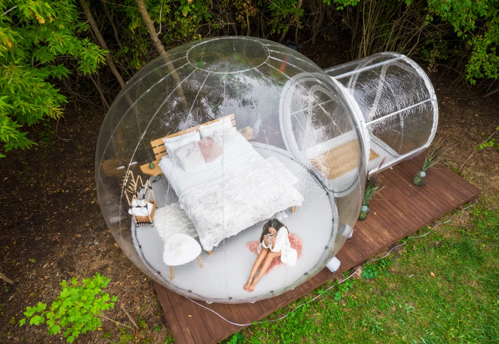 sleeping in a bubble tent