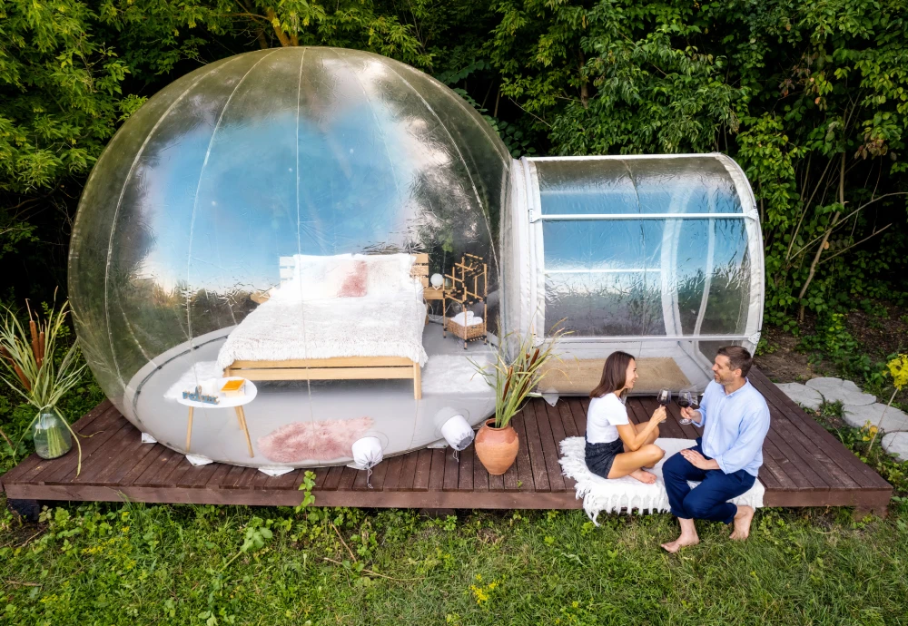 sleeping in a bubble tent